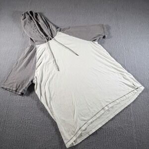 ROWM Hoodie Mens Large Gray Pullover Hooded Long Sleeve Casual Sweater *